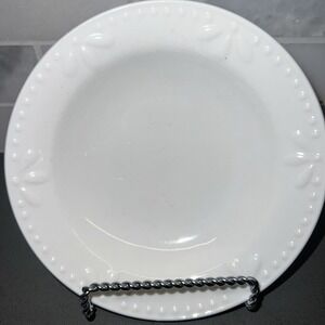 2 Totally Today 6-1/2" White Berry Bowl Embossed Fans Dots